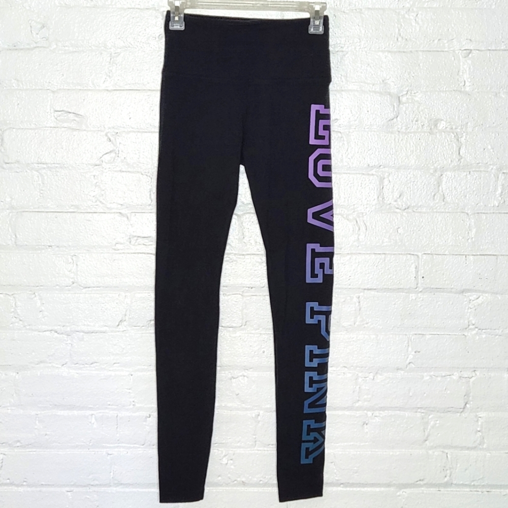 Pink Victoria's Secret Yoga Leggings with Ombre "Love Pink" Graphic